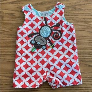 Mud pie Baby 9 - 12M Monkey Romper
